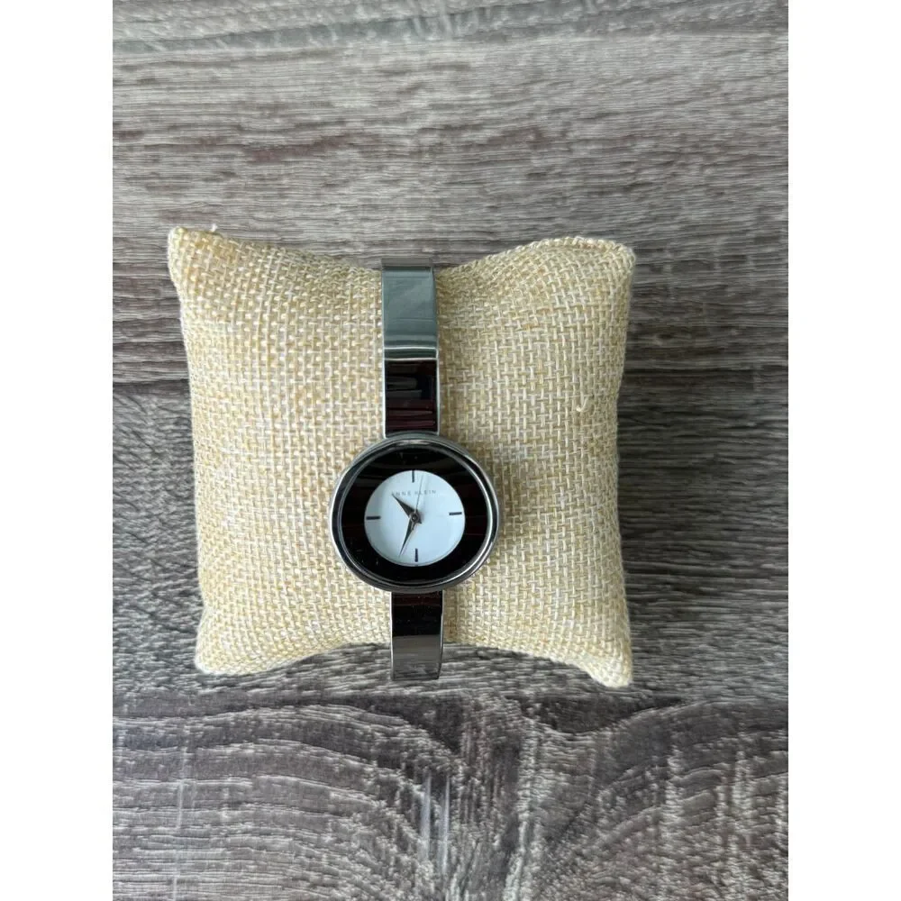 Anne Klein Silver - Toned Ceramic Bangle Ladies Wrist Watch needs  battery